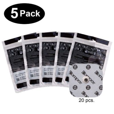 Compex Easy Snap Electrode 2 x 2 inch 5 Pack (20 pcs) White CX172EL01-5PK