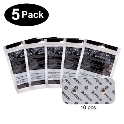 Compex Easy Snap Electrode 2 x 4 inch 5 Pack (10 pcs) White CX172EL02-5PK